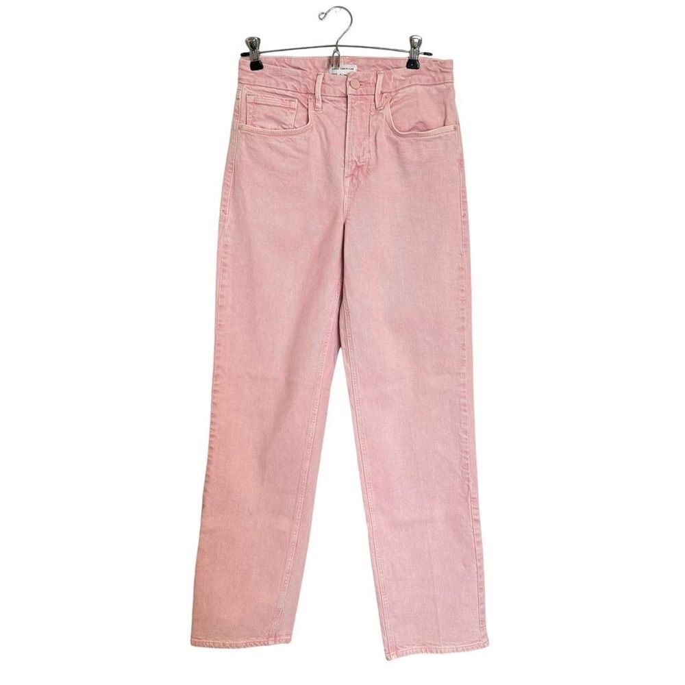 Good American Pink Straight Leg Jeans